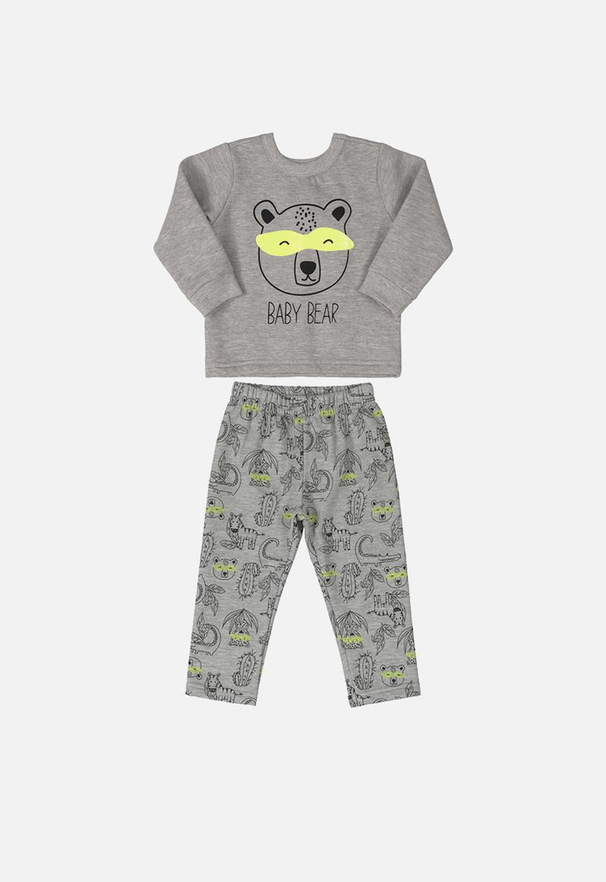 Bee Loop - Baby bear top & sweatpants set - grey