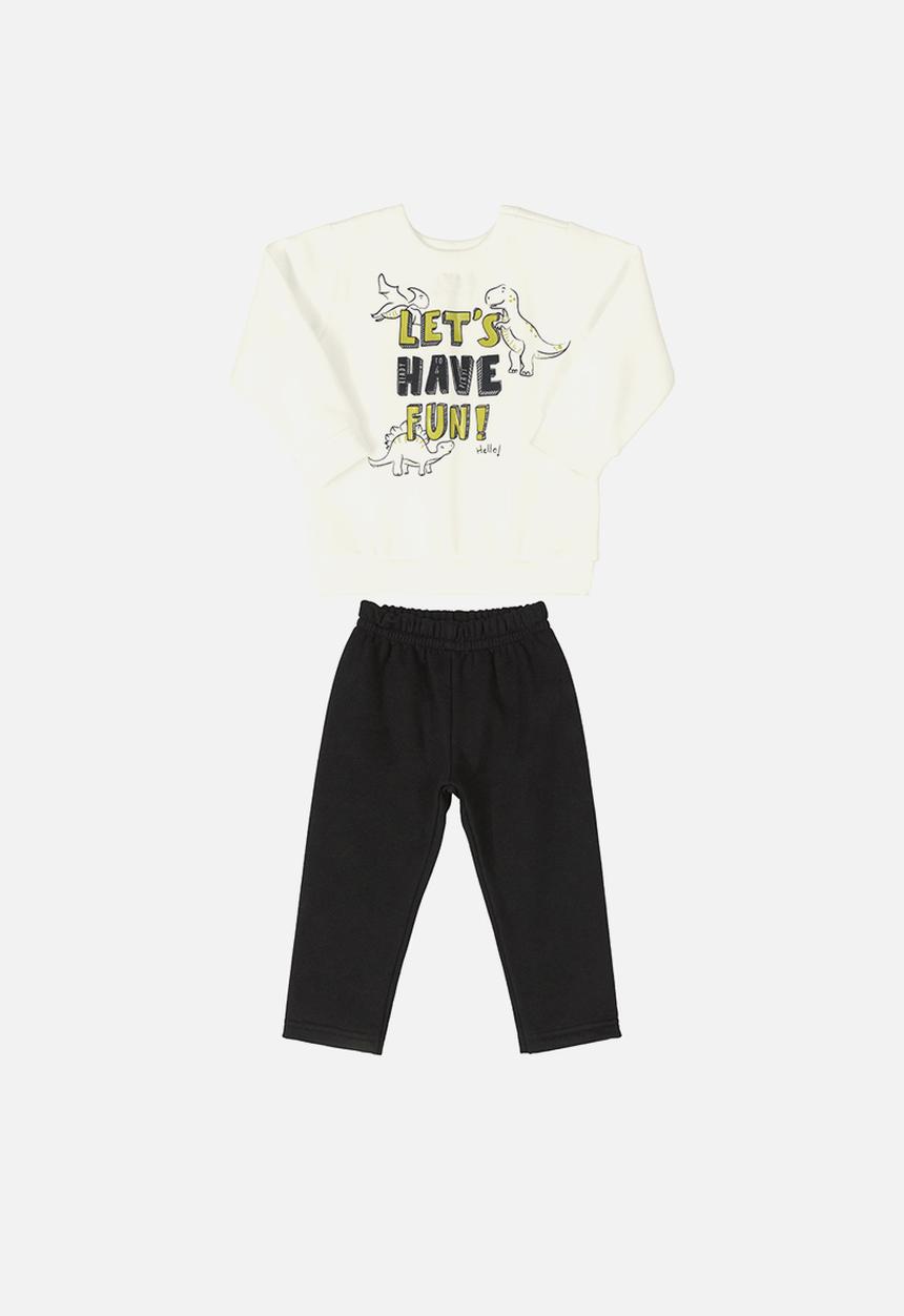Bee Loop - Fun sweatshirt & sweatpants set - off white