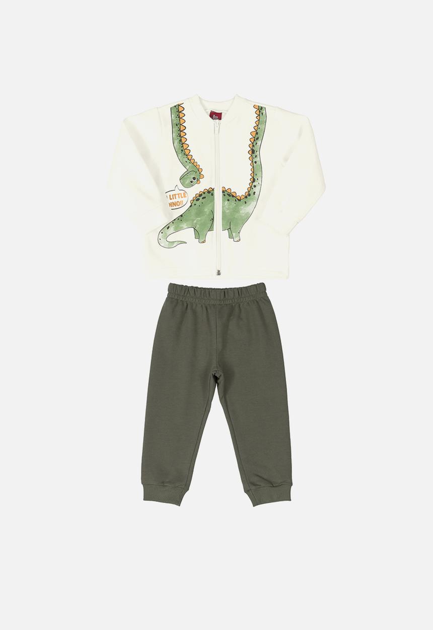 Bee Loop - Baby boys sweatset - off white/green