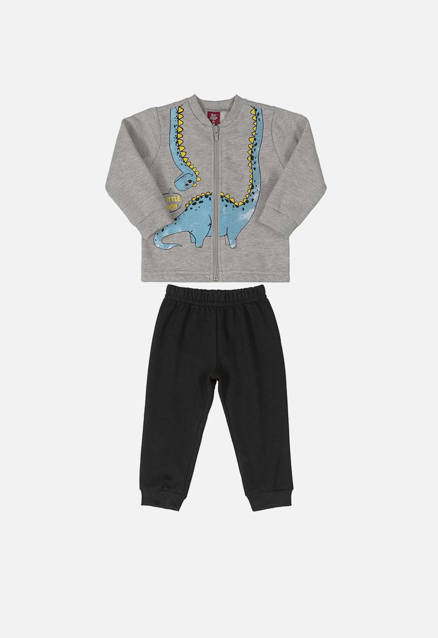Bee Loop - Baby boys sweatset - grey & dark blue
