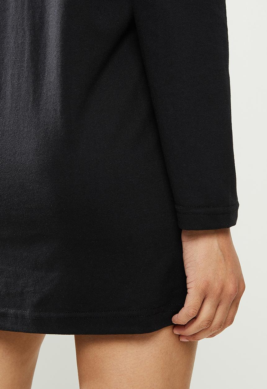 Missguided - Basic T-shirt dress long sleeve 2 pack - black & white