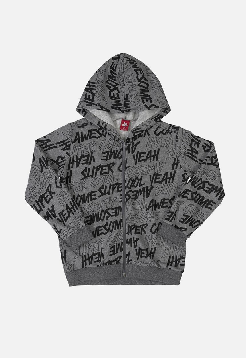 Bee Loop - Boys printed hoodie - grey