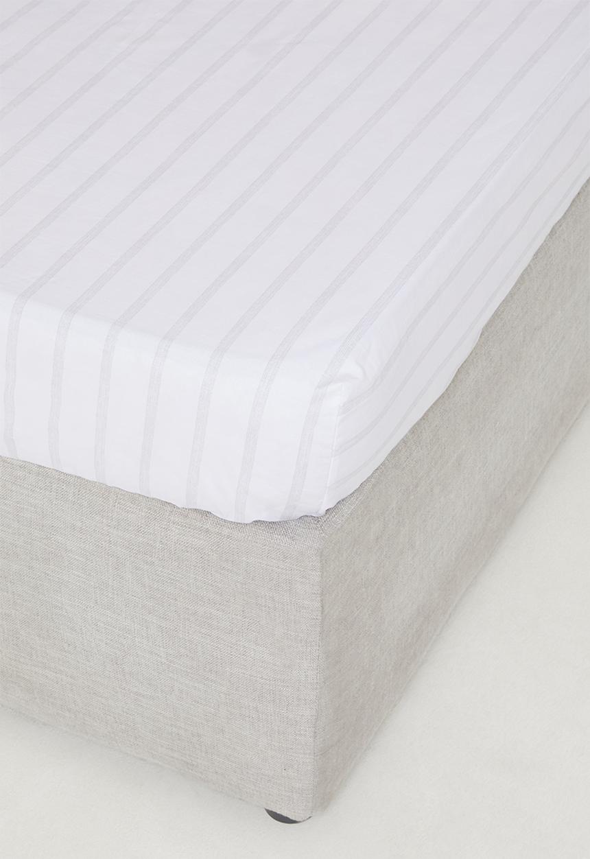 Sixth Floor - Striped printed cotton sheet set - grey
