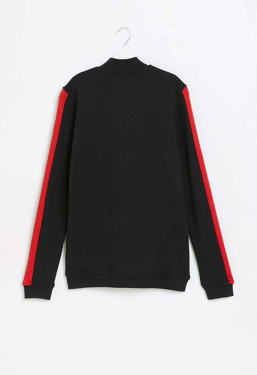 GUESS - Side stripe zip through top - black
