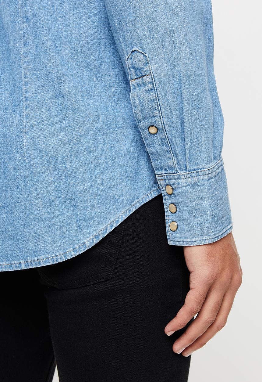 G-STAR - 3301 slim fit long sleeve shirt - blue