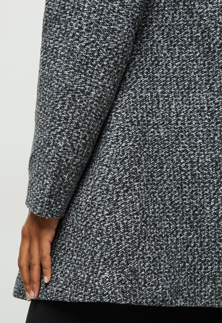 edit - A-line boucle coat - grey