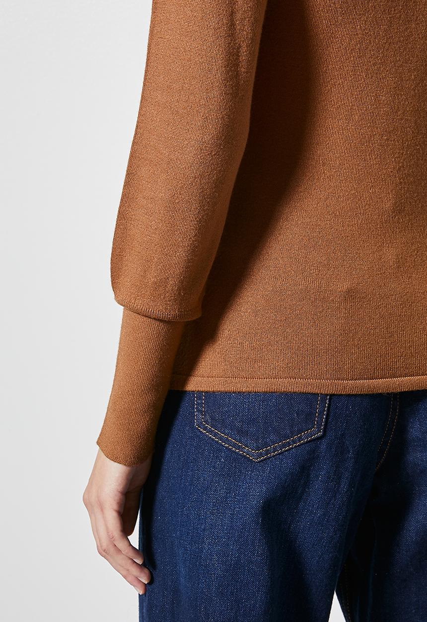 Superbalist - Cuff sleeve turtle neck - tobacco