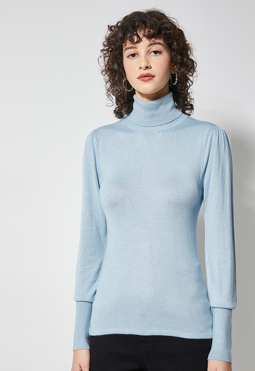 Superbalist - Cuff sleeve turtle neck - sky blue