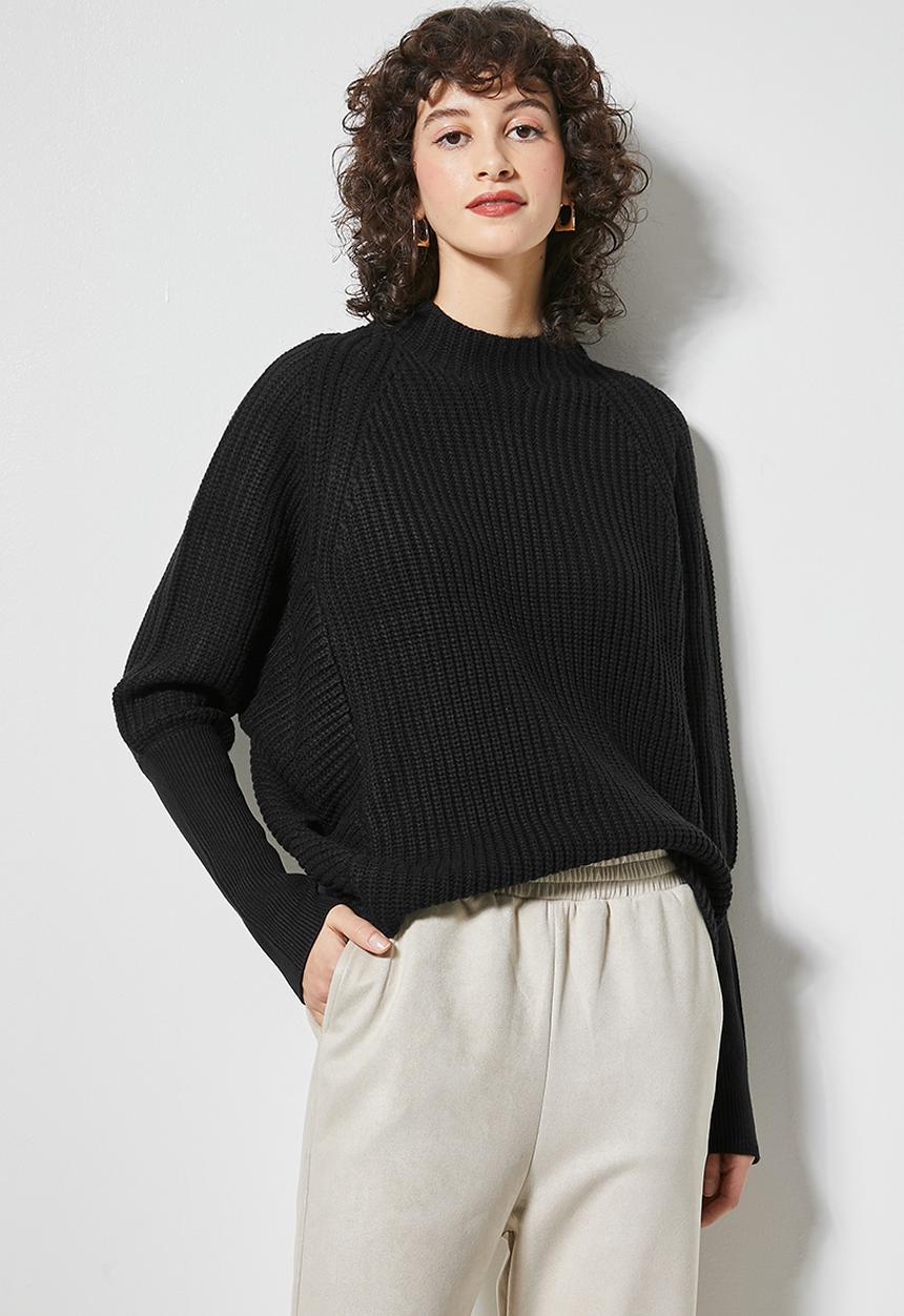 Superbalist - Dolman rib jumper - black