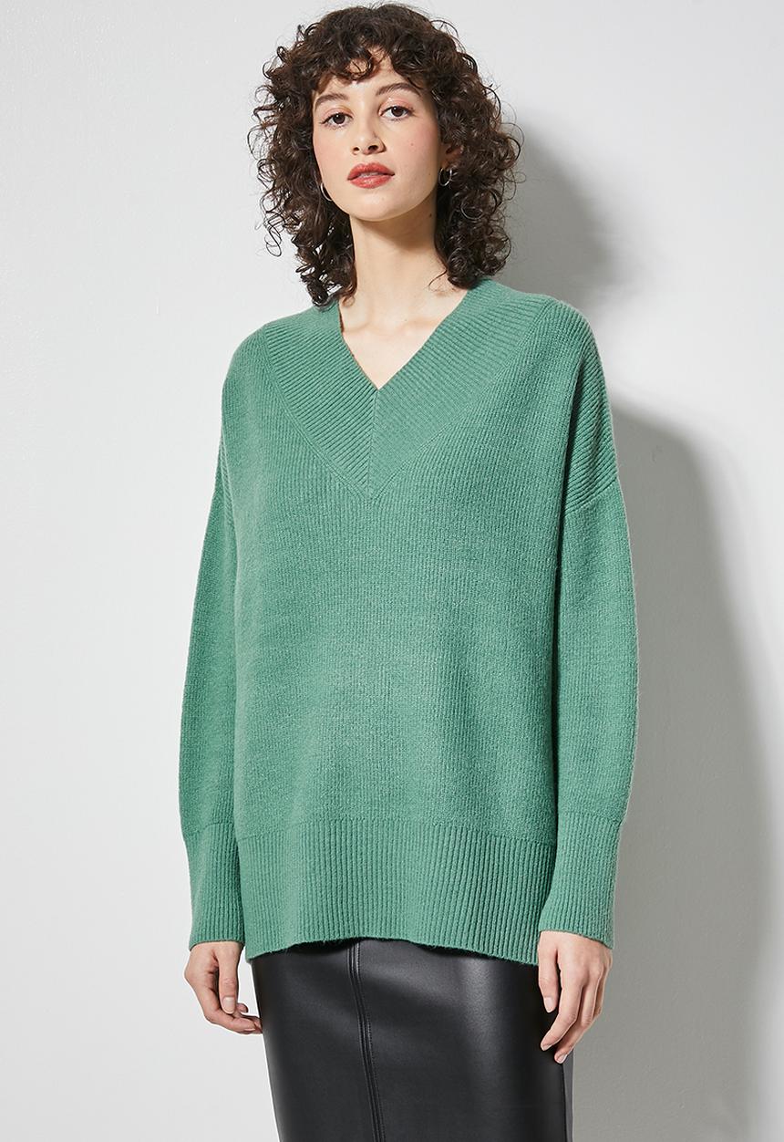 Superbalist - V-neck jumper - deep sage