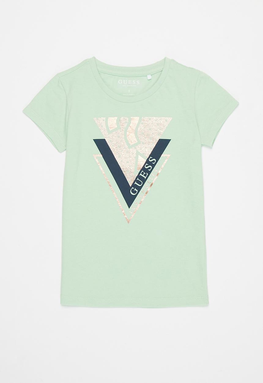 GUESS - Girls short sleeve geometric floral tee - green