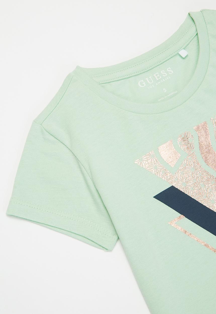 GUESS - Girls short sleeve geometric floral tee - green
