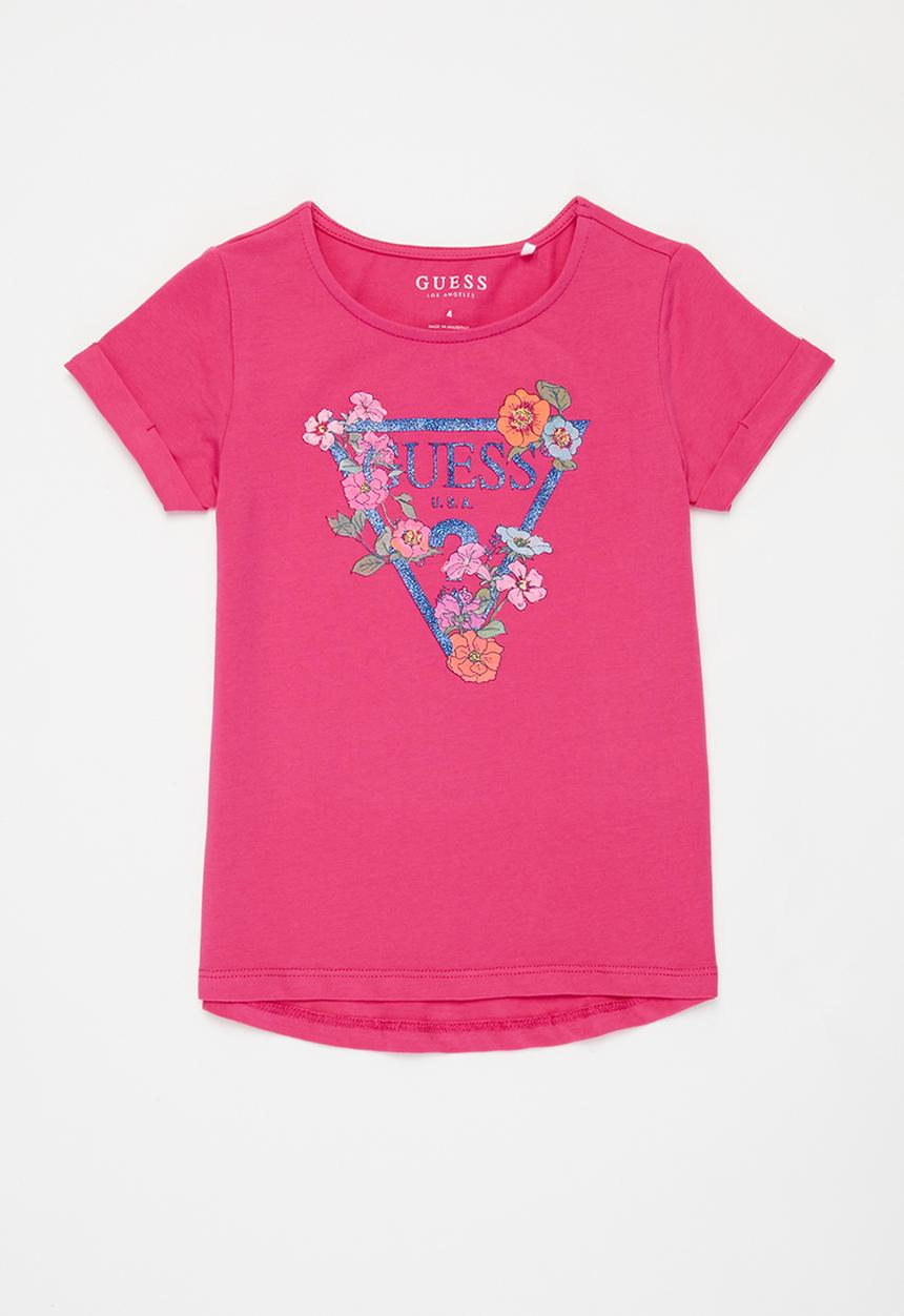 GUESS - Girls short sleeve flower tee - pink