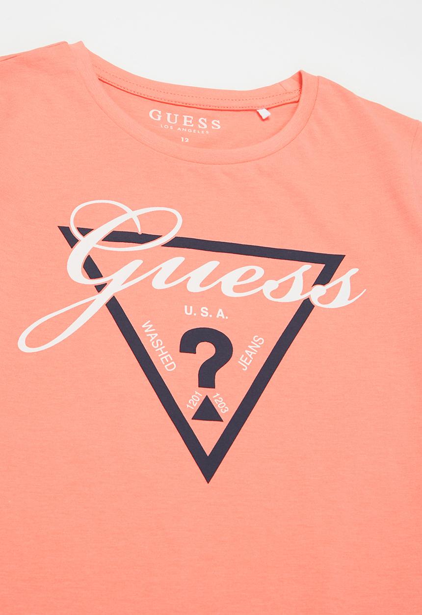 GUESS - Girls short sleeve script tri tee - pink