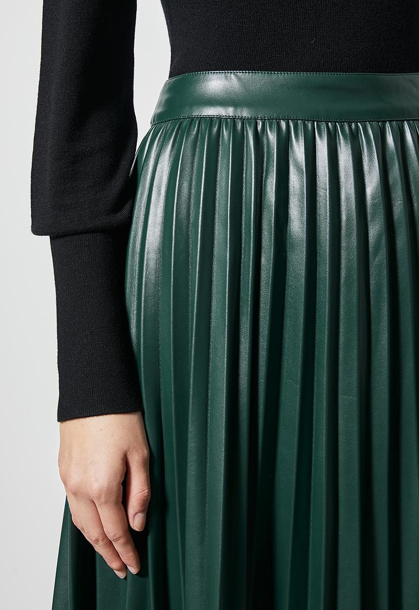 Superbalist - Pu pleated skirt - bottle green