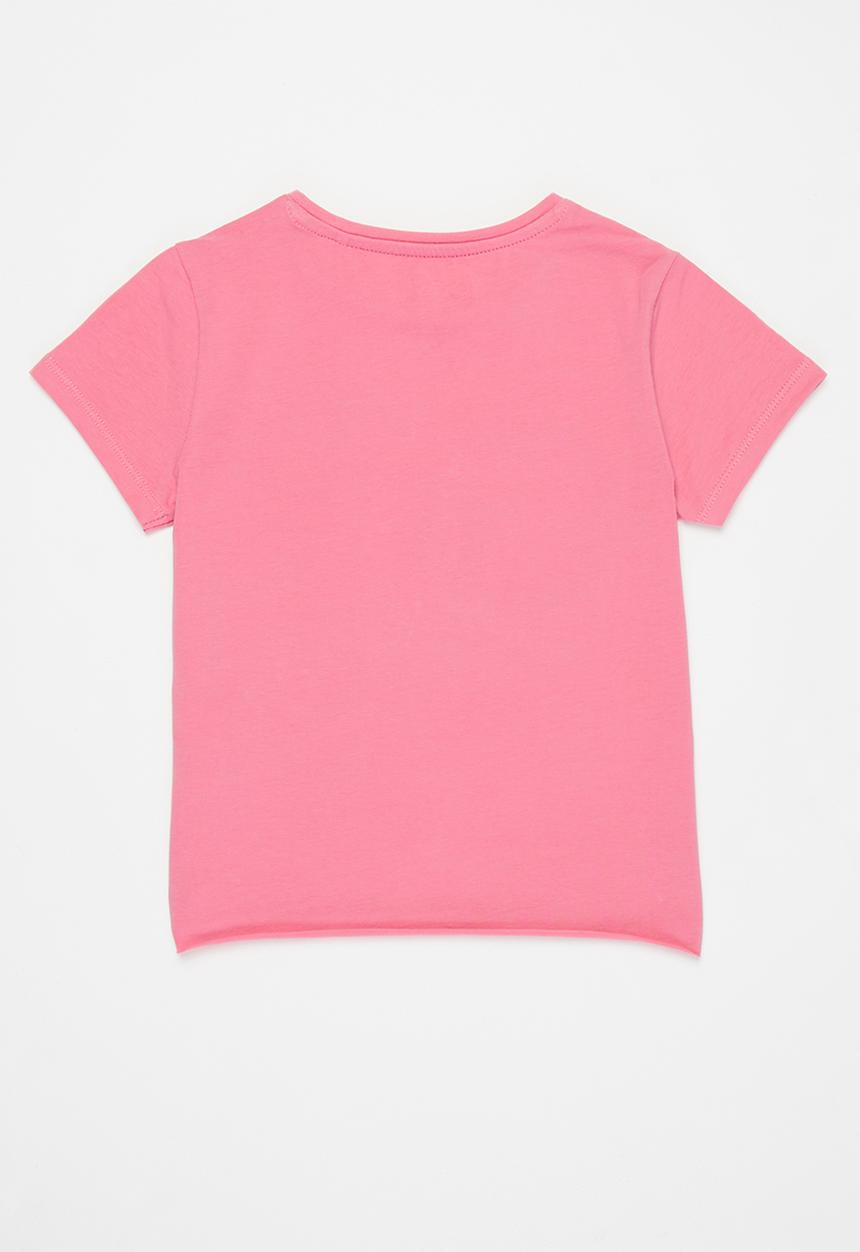 GUESS - Girls short sleeve tri Jamie cropped tee - pink