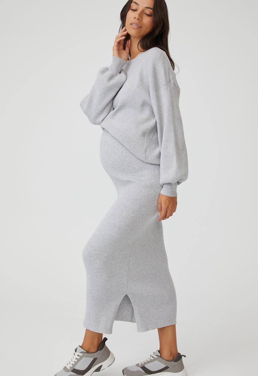 Cotton On - Maternity friendly ultimate midi skirt - grey 