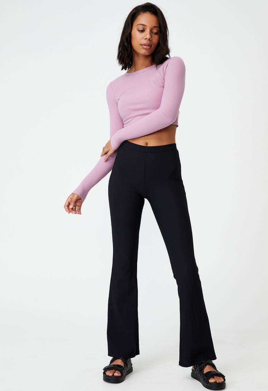 Cotton On - Georgie ribbed long sleeve crew - soft mauve