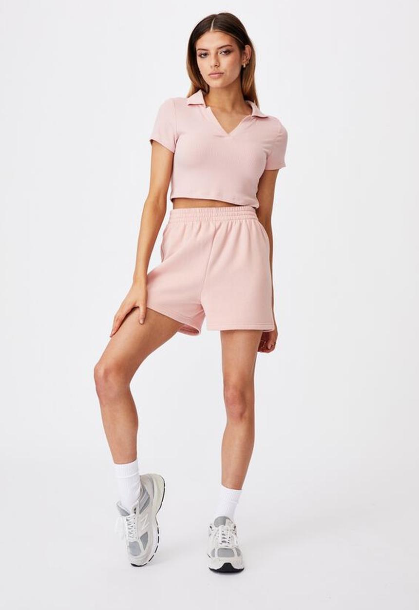 Factorie - Hype fleece short - silver pink