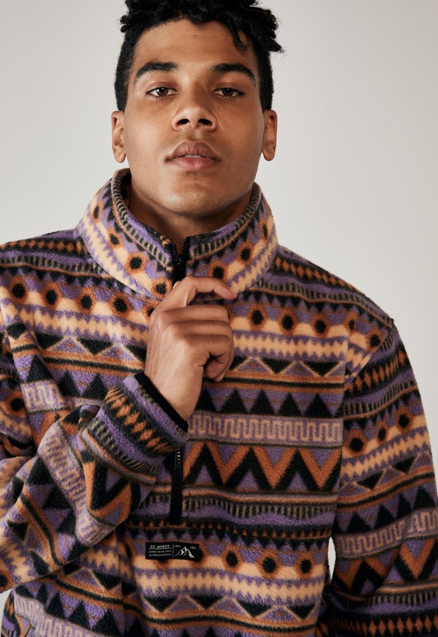 Factorie - Teddy 1/4 zip - multi