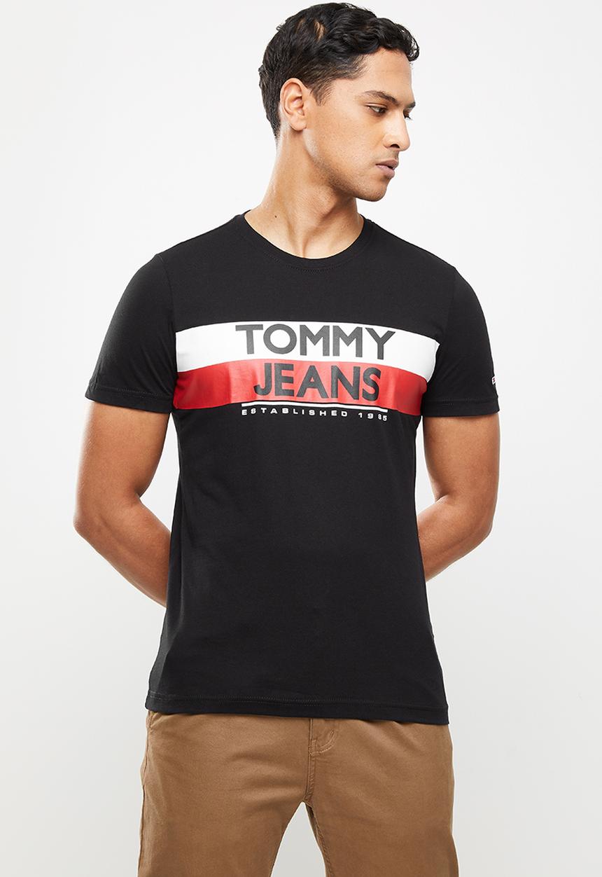 Tommy Hilfiger - Tjm contrast color tommy tee - black