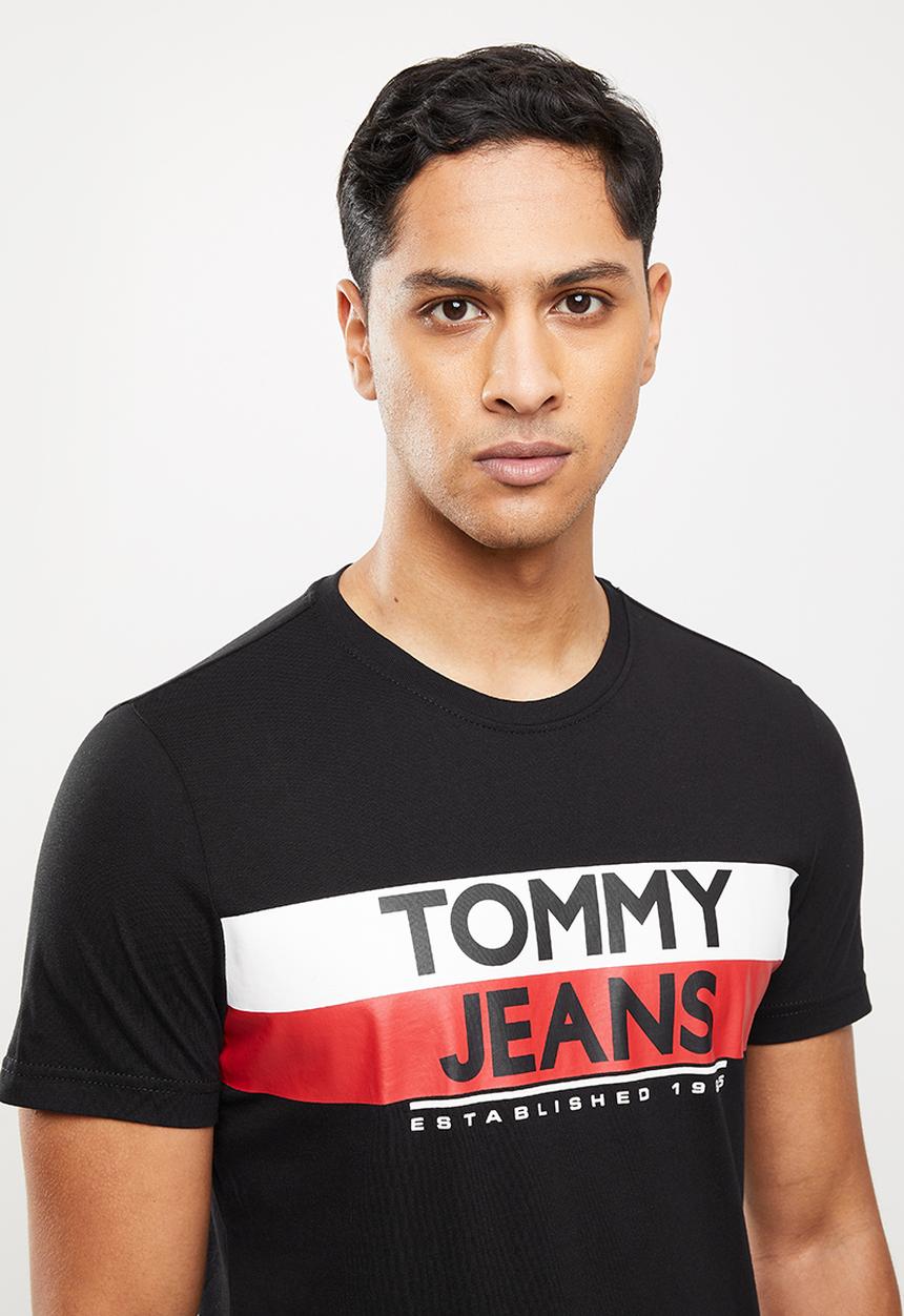 Tommy Hilfiger - Tjm contrast color tommy tee - black
