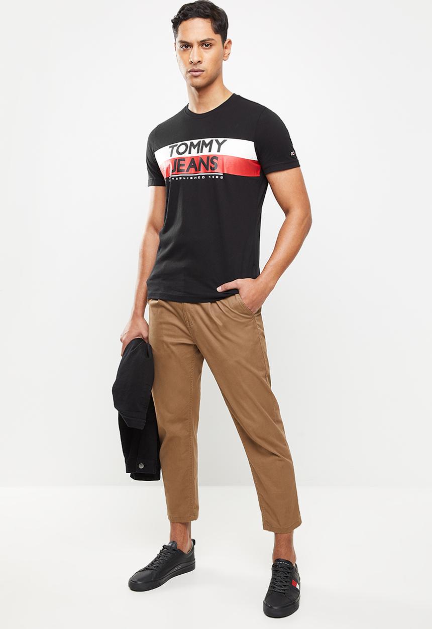 Tommy Hilfiger - Tjm contrast color tommy tee - black