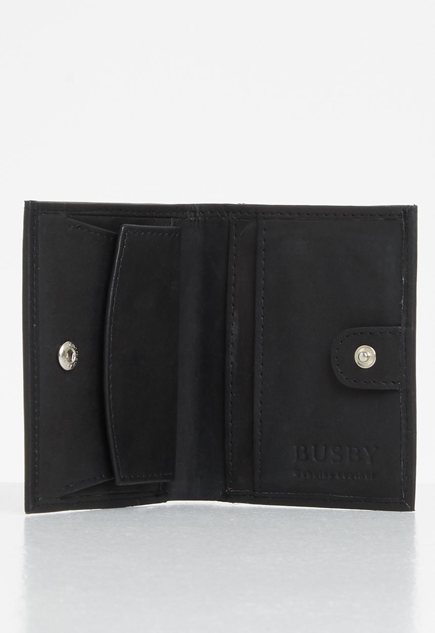 BUSBY - Paul mini bifold w/coin pkt - black