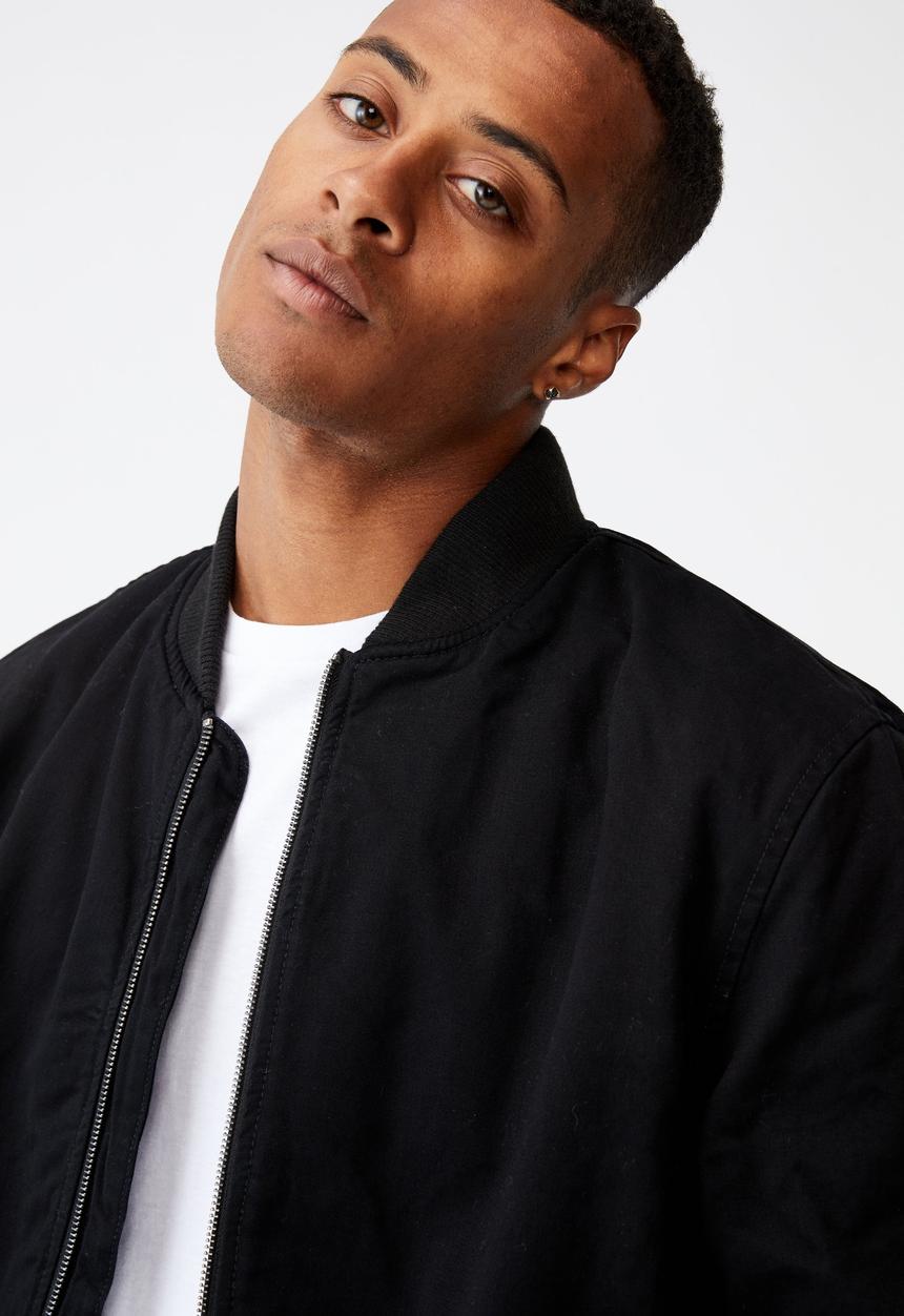 Cotton On - Twill bomber jacket - black