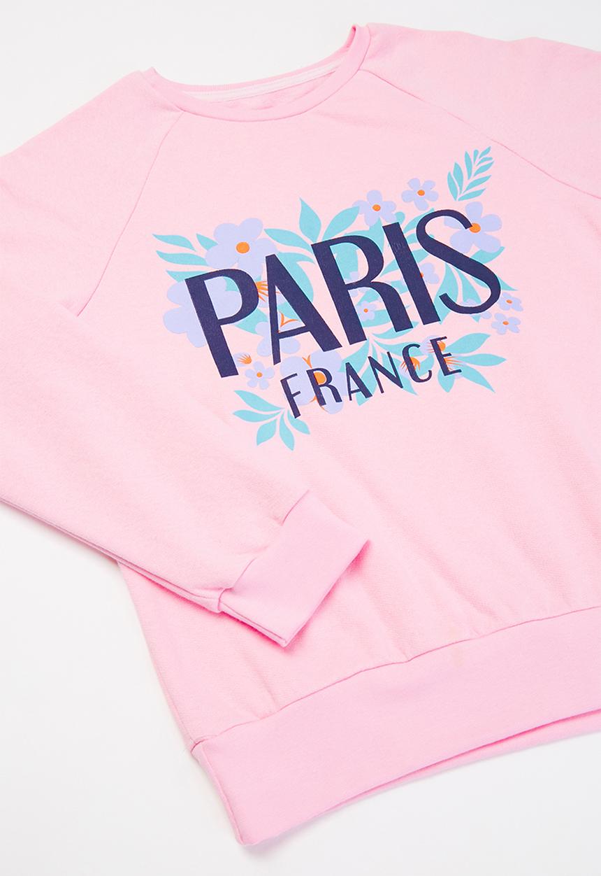Pop Candy - Younger girls Paris tracksuit - pink