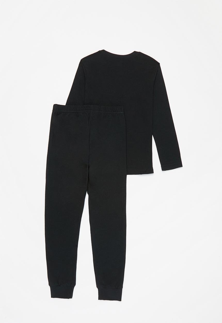 Pop Candy - Long sleeve tee & pants pj set - black