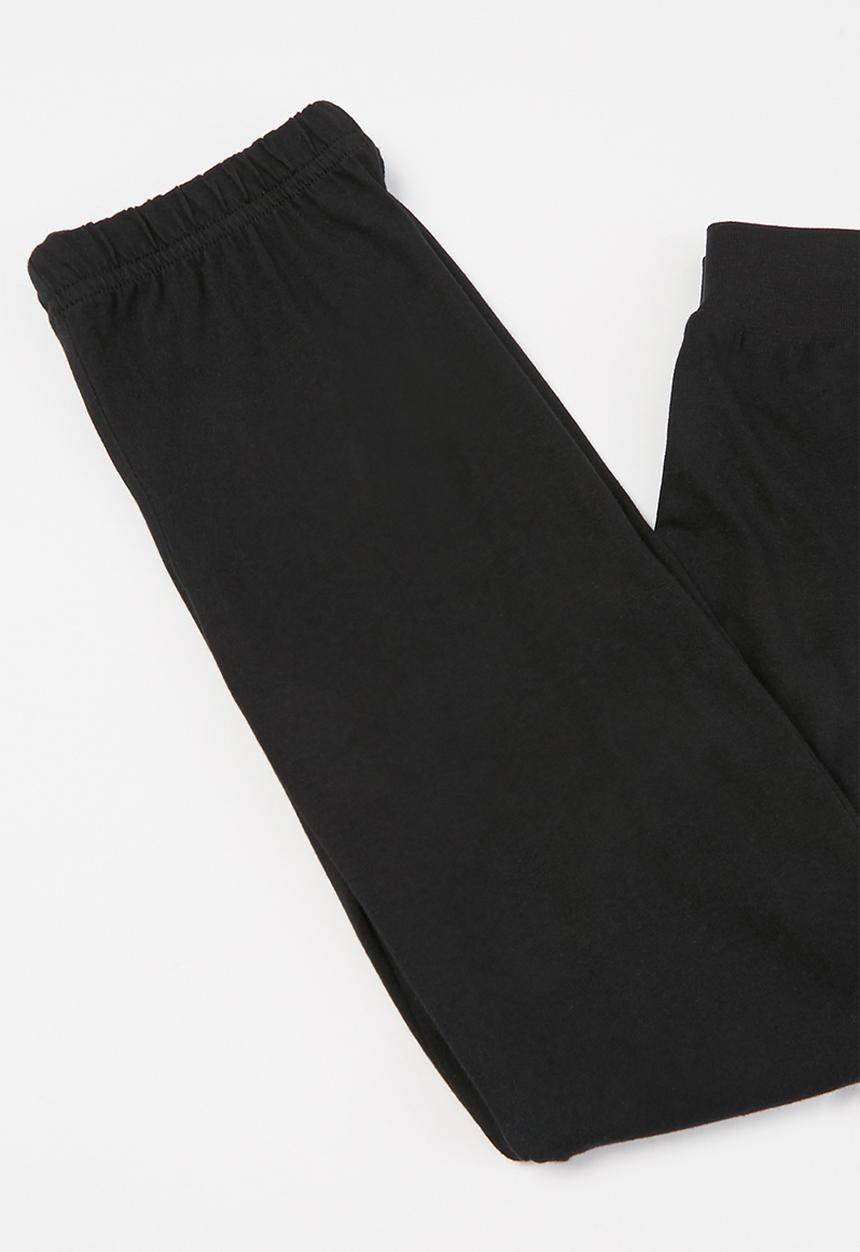 Pop Candy - Long sleeve tee & pants pj set - black