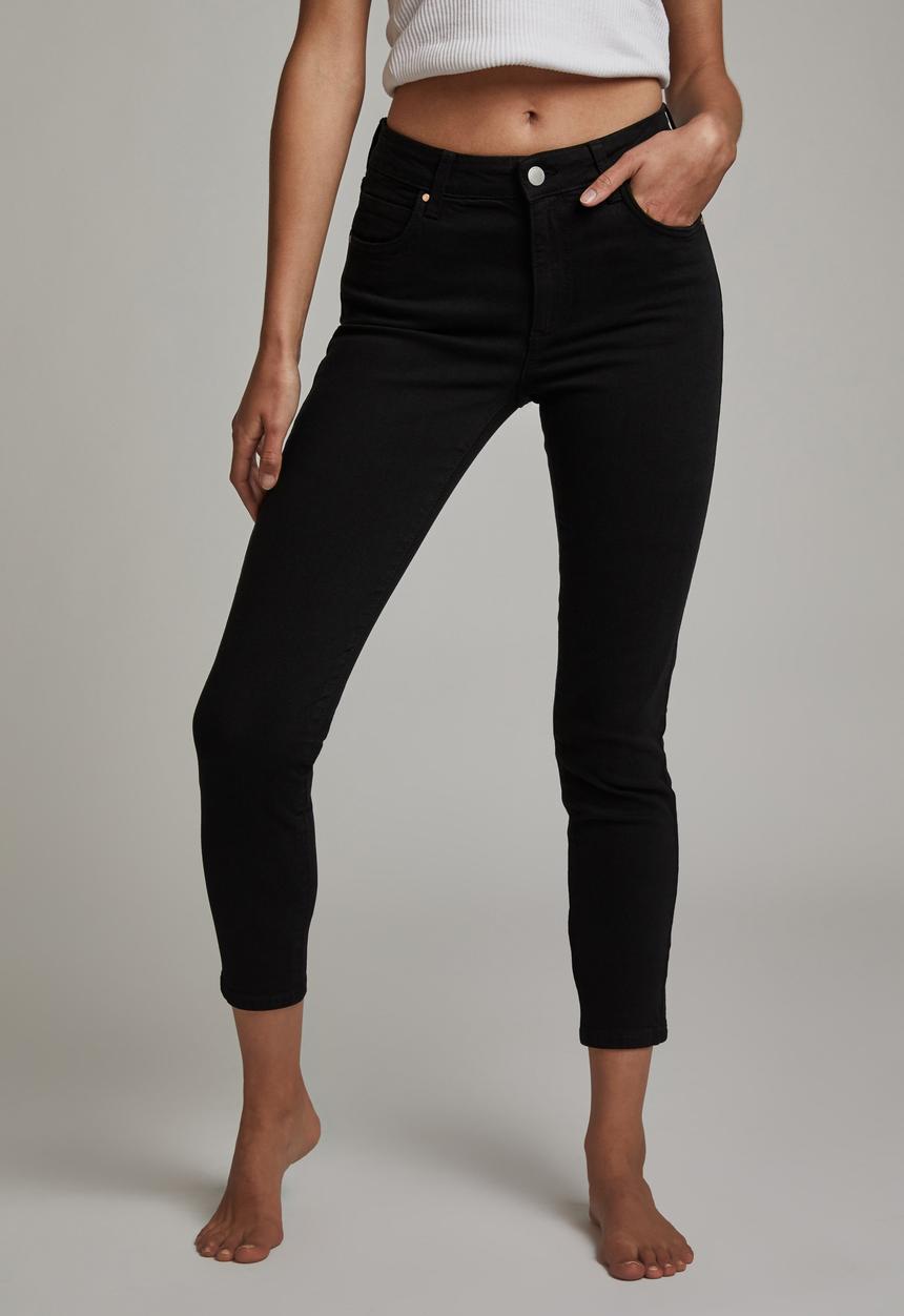 Cotton On - Mid rise cropped skinny jeans - black