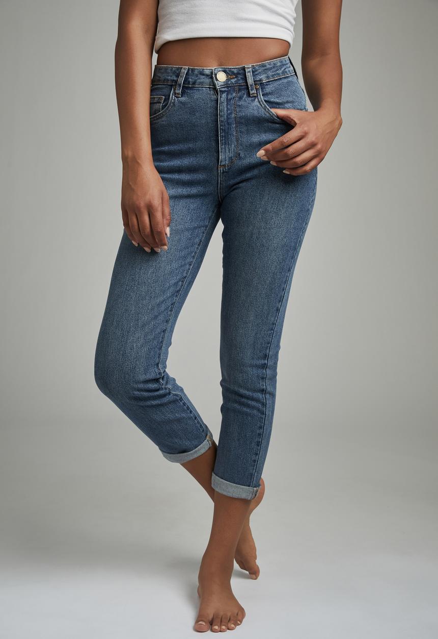 Cotton On - Stretch mom jean - lucky blue