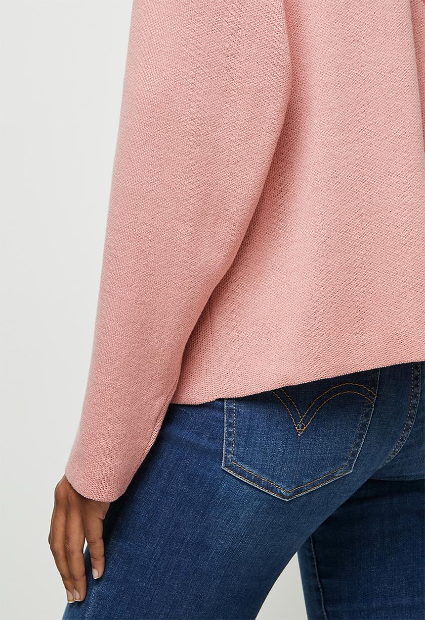 edit - Organic cotton colourblock jumper - pink & cream 