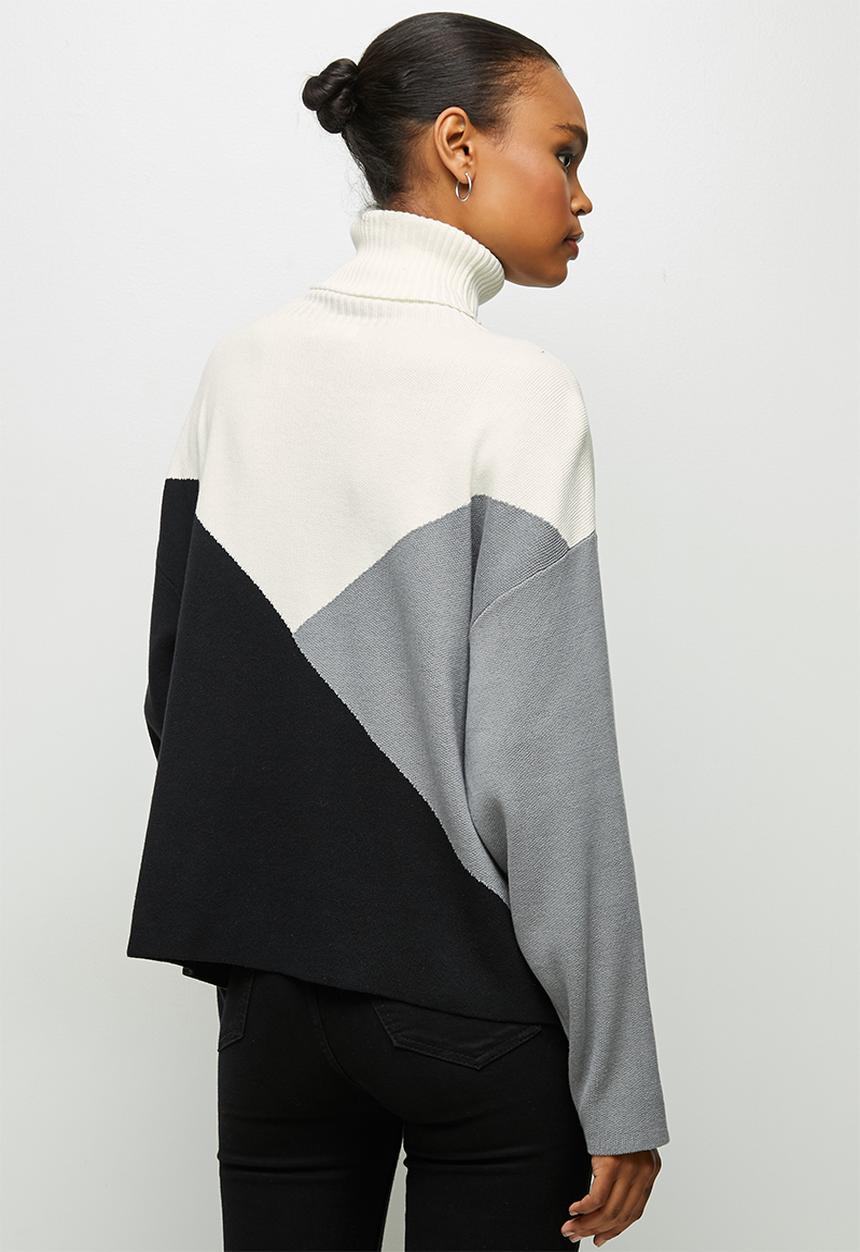 edit - Organic cotton colourblock jumper - multi
