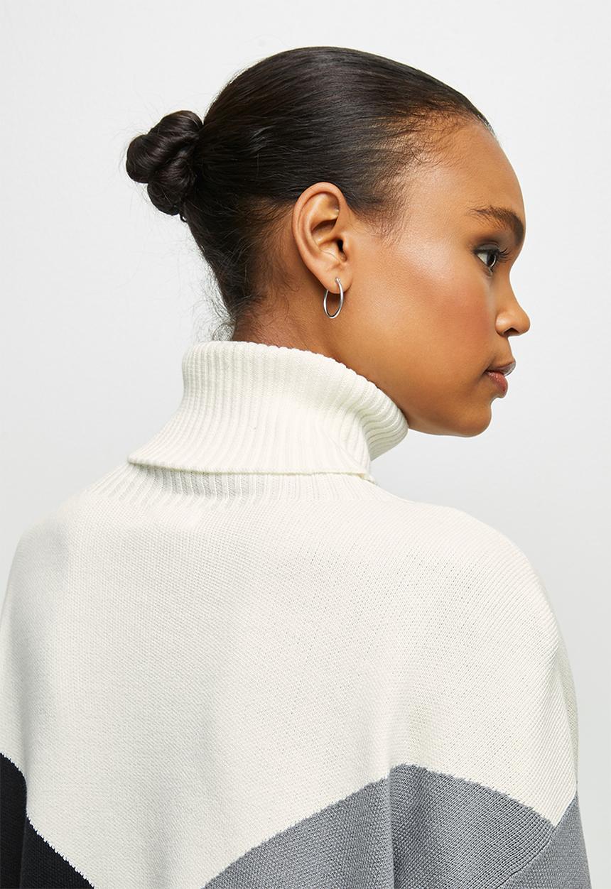 edit - Organic cotton colourblock jumper - multi