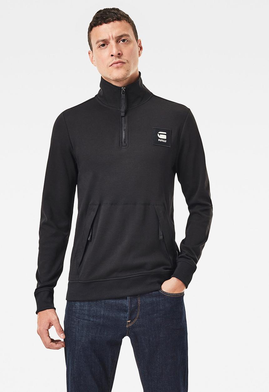 G-STAR - Half zip track tweeter t l\s - dk black
