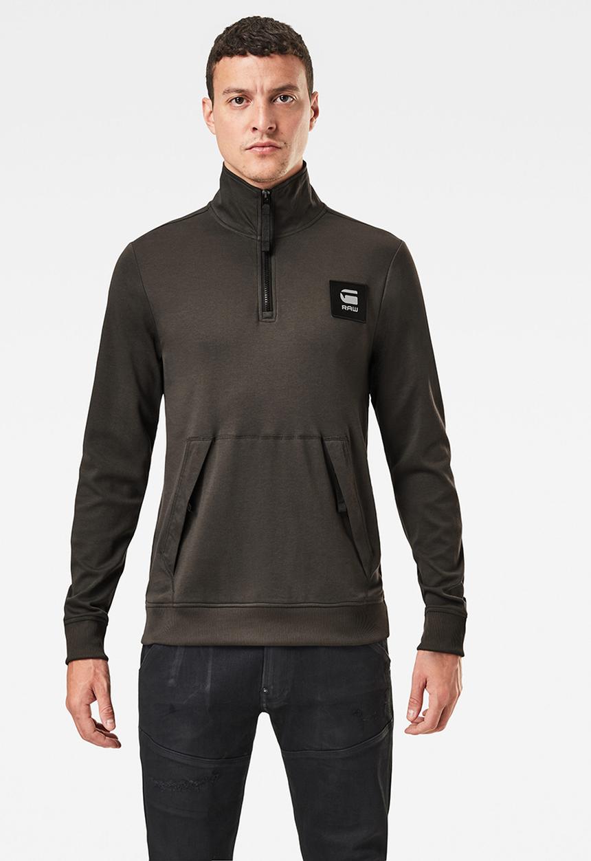 G-STAR - Half zip track tweeter t l\s - asfalt