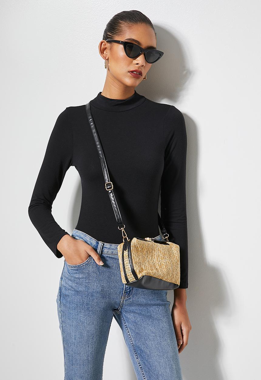 Superbalist - Woven crossbody bag - neutral & black