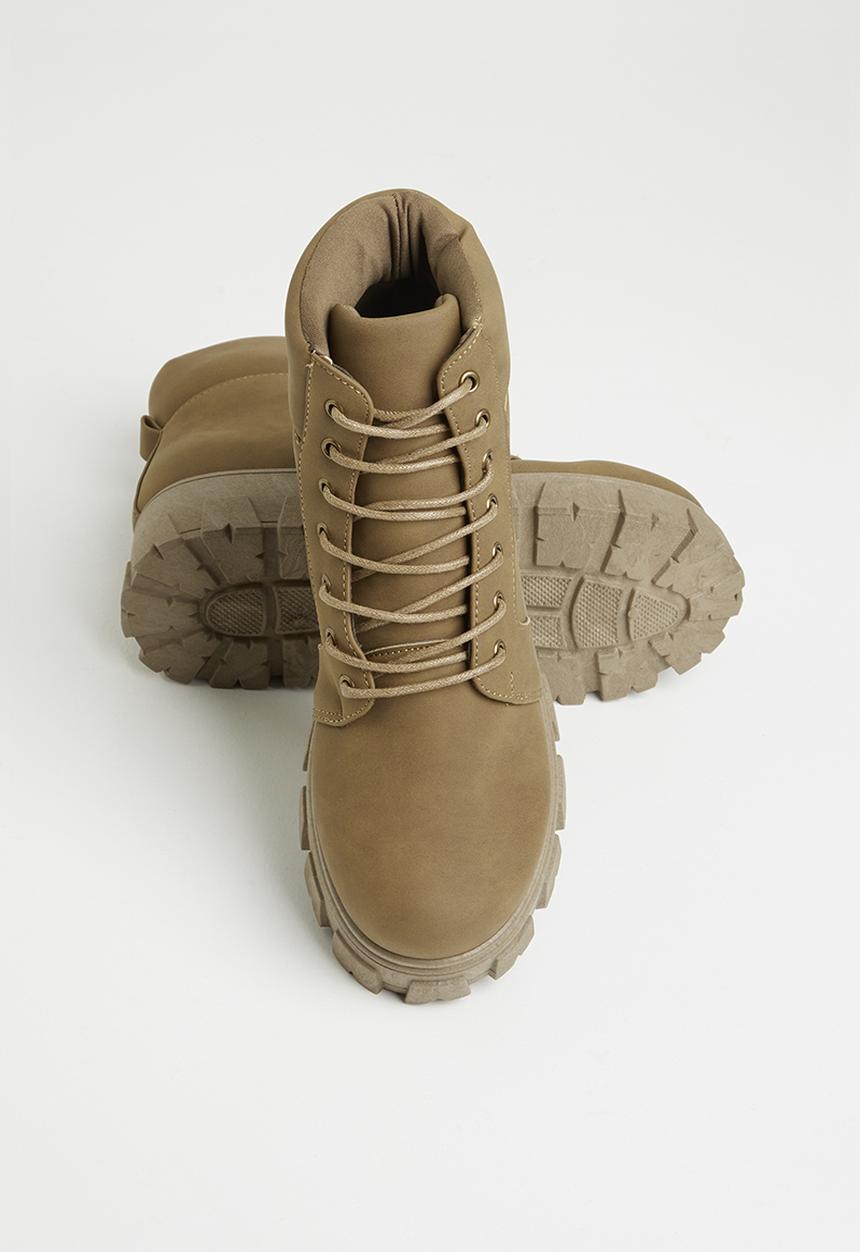 Seduction - Chunky combat boot - taupe