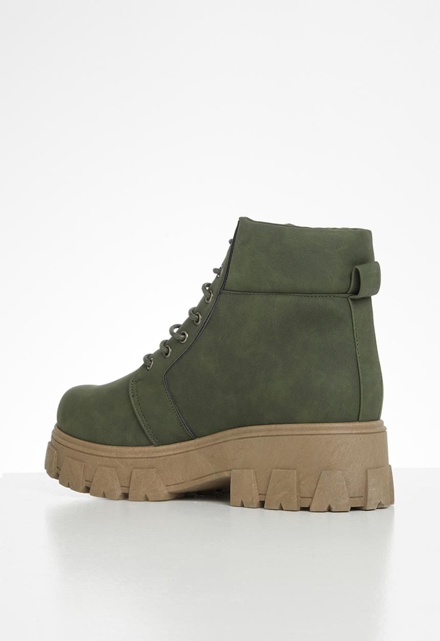 Seduction - Chunky combat boot - olive
