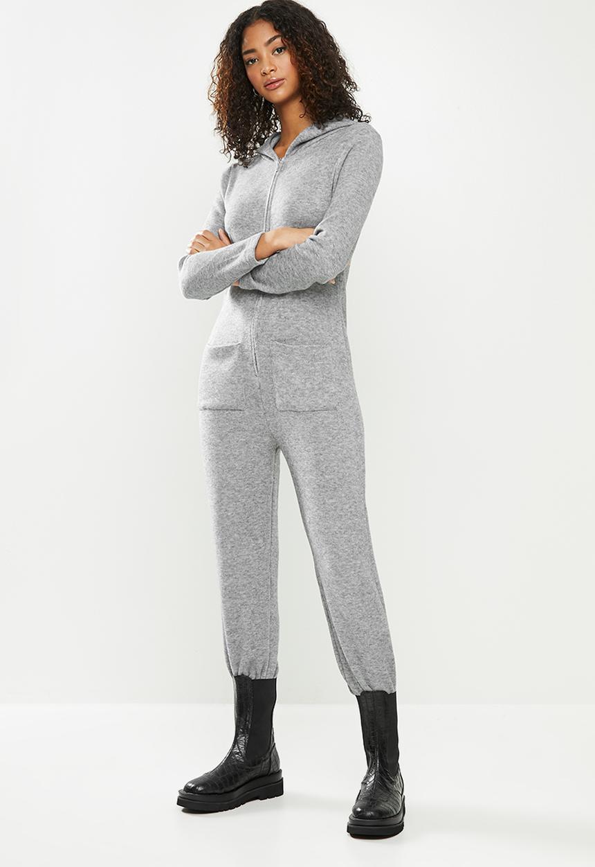 Blake - Premium soft touch hooded jumpsuit - grey