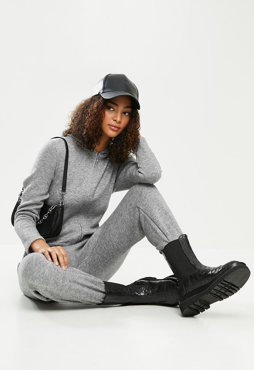 Blake - Premium soft touch hooded jumpsuit - grey