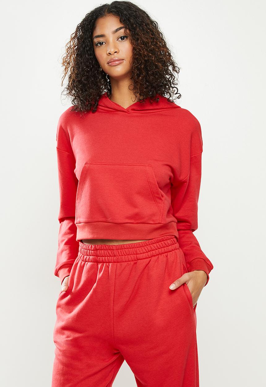 Blake - Cropped hoodie - red