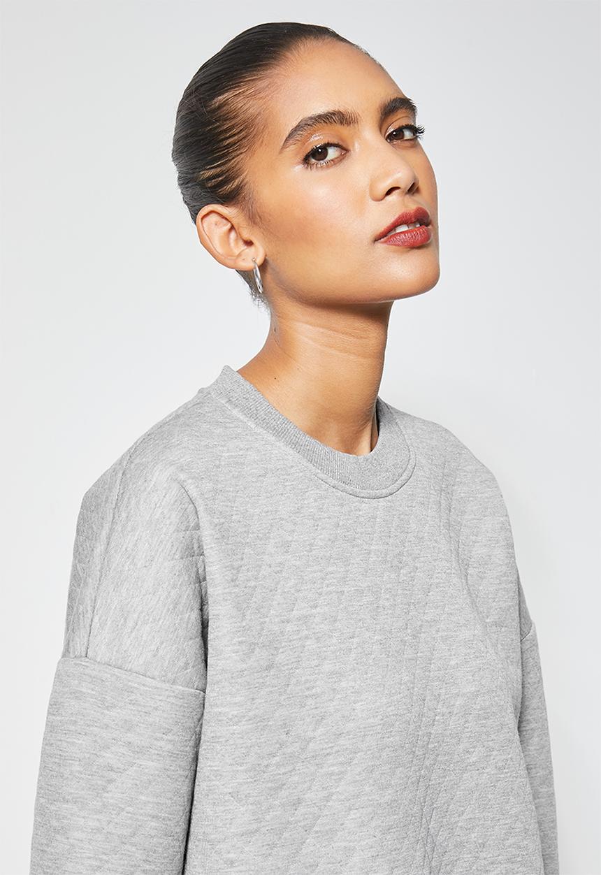 Superbalist - Quilted crew neck sweat - light grey 