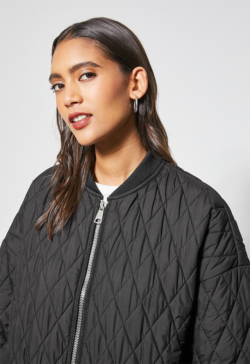Superbalist - Quilted midi puffer - black