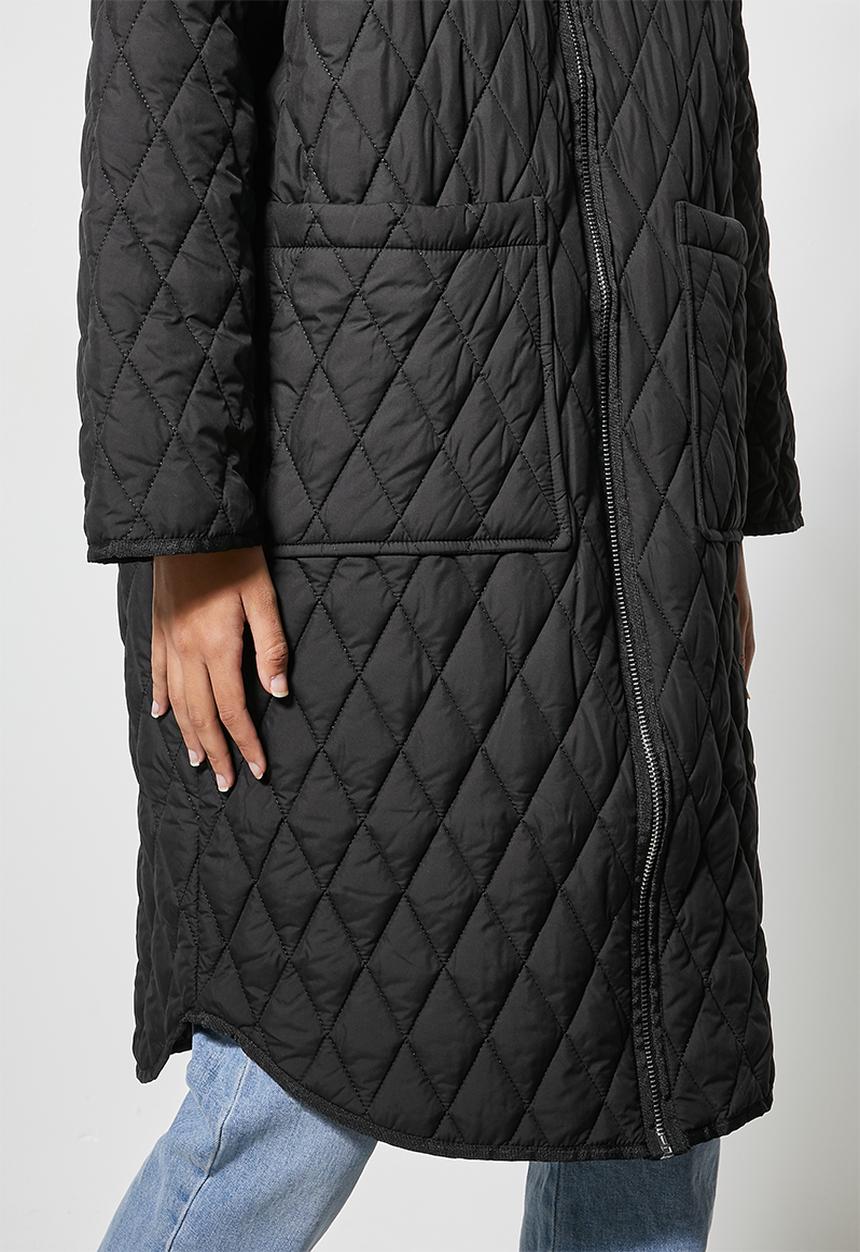 Superbalist - Quilted midi puffer - black