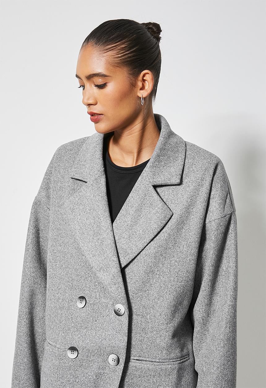 Superbalist - Double breasted blazer coat - light grey 