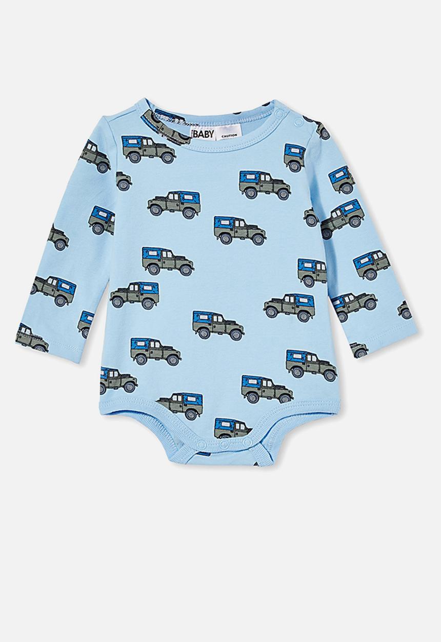 Cotton On - The long sleeve bubbysuit - skye haze/beep beep